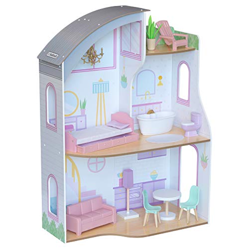 KidKraft Elise Puppenhaus aus Holz Casa Madera para muñecas de 30 cm, Multicolor 10237