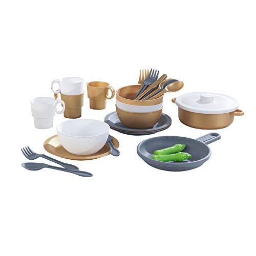 KidKraft - Kit de utensilios para cocina de juguete de 27 unidades (juego completo de platos y utensilios), Color Metálico (63532 ) , color/modelo surtido