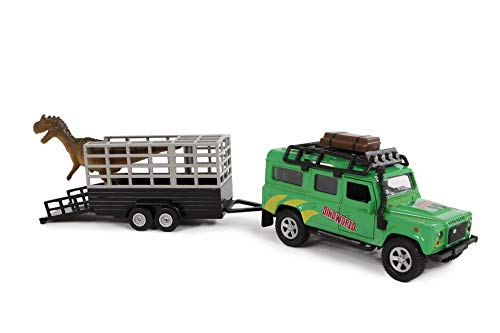 Kids Globe Land Rover 520178 - Vehículo con Dinosaurio en Remolque (29 cm)