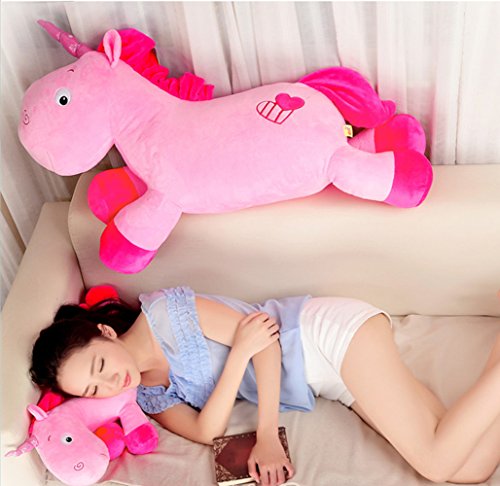 KiKa Monkey Unicornio Peluche Suave cojín (80cm, Rosado)