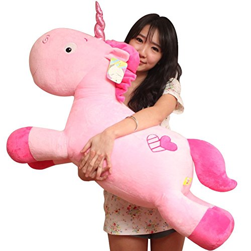 KiKa Monkey Unicornio Peluche Suave cojín (80cm, Rosado)