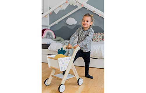 Kindsgut Carrito de Compra de Madera, Tienda de Juguete, Fruta