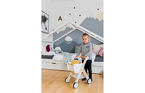 Kindsgut Carrito de Compra de Madera, Tienda de Juguete, Fruta