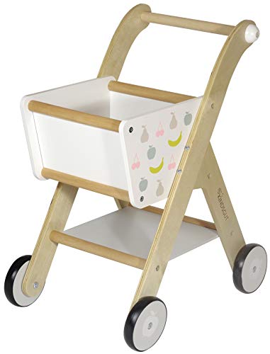 Kindsgut Carrito de Compra de Madera, Tienda de Juguete, Fruta