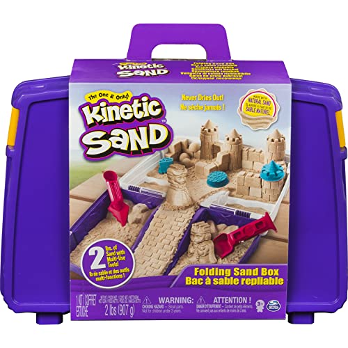 Kinetic Sand, Folding Sand Box with 2lbs of Mold and Tools (Spin Master 6054898-6037447)