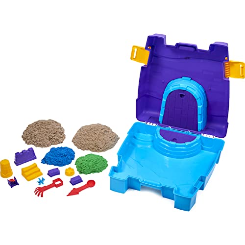 Kinetic Sand Super Sandbox Set con 10 Libras de Arena cinética, Caja de Arena portátil con 10 moldes y Herramientas, Juguetes sensoriales de Arena para niños Mayores de 3 años