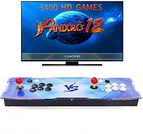 KINMRIS Arcade Machine 3400 Classic Games Consola de Juegos Arcade 720P Full HD, Pandoras Box 12 Joystick 2 Jugadores Consola Arcade Fuente de alimentación HDMI y VGA y Salida USB