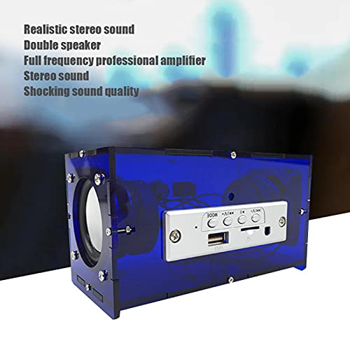 Kit de Altavoz Bluetooth para Bricolaje, Altavoces Bluetooth Portátiles Mini Altavoces Duales de una Pieza Kit de Cubo de Altavoz Bluetooth para Bricolaje Amplificador de Sonido Electrónico(azul)