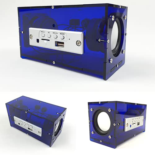 Kit de Altavoz Bluetooth para Bricolaje, Altavoces Bluetooth Portátiles Mini Altavoces Duales de una Pieza Kit de Cubo de Altavoz Bluetooth para Bricolaje Amplificador de Sonido Electrónico(azul)