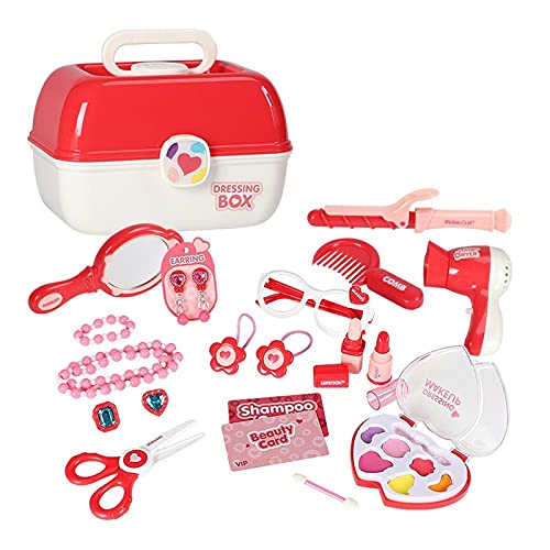 Kit de cosméticos lavables de 20 piezas con bolsa de maquillaje, juego de juguetes de maquillaje para niños, accesorios para el cabello para niñas, juegos de maquillaje de simulación para niñas Hutyly