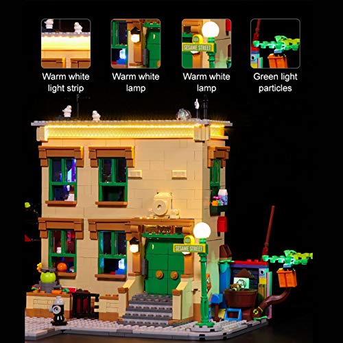 Kit de iluminación LED creativa para (123 Barrio Sésamo)Modelo de bloques de construcción,Juego de luces LED compatible con Lego 21324, regalos para juguetes para niños(No incluye el juego de Lego)