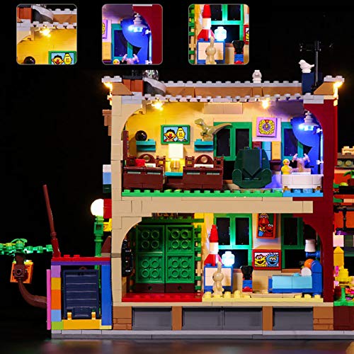 Kit de iluminación LED creativa para (123 Barrio Sésamo)Modelo de bloques de construcción,Juego de luces LED compatible con Lego 21324, regalos para juguetes para niños(No incluye el juego de Lego)