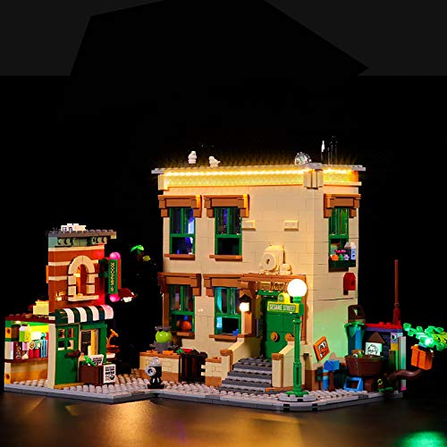 Kit de iluminación LED creativa para (123 Barrio Sésamo)Modelo de bloques de construcción,Juego de luces LED compatible con Lego 21324, regalos para juguetes para niños(No incluye el juego de Lego)