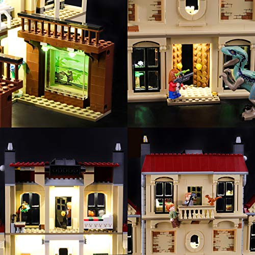 Kit De Iluminación Led para Lego Jurassic World Indoraptor Rampage at Lockwood, Compatible con Ladrillos De Construcción Lego Modelo 75930(Juego De Legos No Incluido)