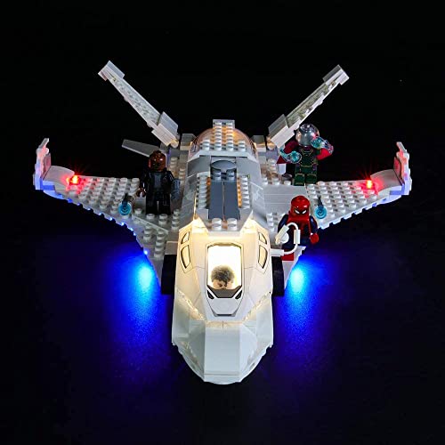 Kit de iluminación LED para Stark Jet y The Drone Attack - Compatible con el modelo de bloques de construcción Lego 76130 - No incluye el juego Lego