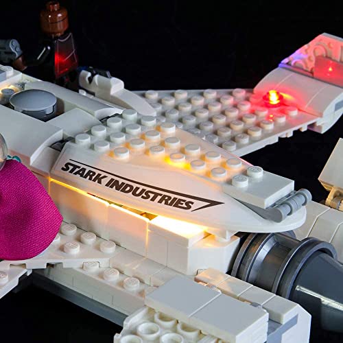 Kit de iluminación LED para Stark Jet y The Drone Attack - Compatible con el modelo de bloques de construcción Lego 76130 - No incluye el juego Lego