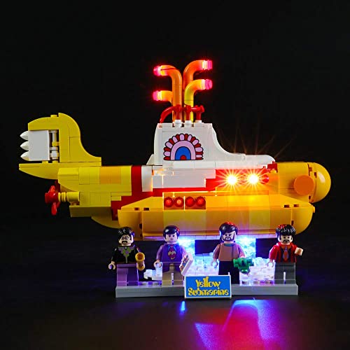 Kit de iluminación LED para submarino amarillo, compatible con el modelo de bloques de construcción Lego 21306, no incluye el juego Lego