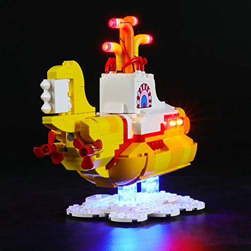 Kit de iluminación LED para submarino amarillo, compatible con el modelo de bloques de construcción Lego 21306, no incluye el juego Lego