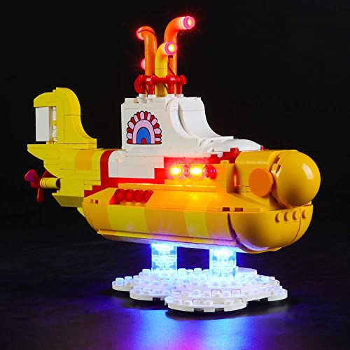 Kit de iluminación LED para submarino amarillo, compatible con el modelo de bloques de construcción Lego 21306, no incluye el juego Lego