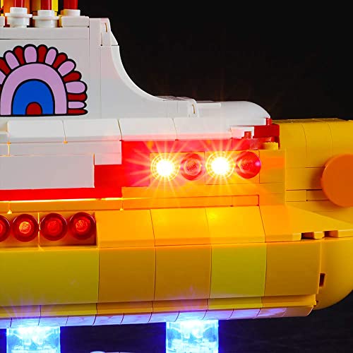 Kit de iluminación LED para submarino amarillo, compatible con el modelo de bloques de construcción Lego 21306, no incluye el juego Lego