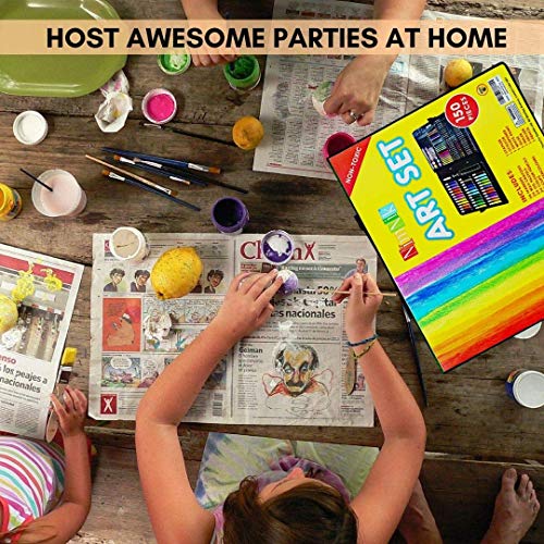 Kit de Manualidades para Niños - Caja Colores | Conjunto Pinturas Set Dibujo 150 Piezas Actividad Creativa Ceras Colores Lapiceros Acuarelas Rotuladores | Kit Artistico Ideal Regalar