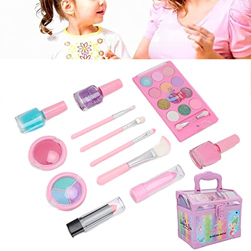 Kit de Maquillaje para Niños, Juego de Maquillaje para Niñas de Colores Brillantes, Herramientas Ricas para Juegos de Disfraces para Actividades Infantiles Diarias para Fiestas