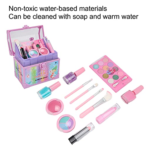 Kit de Maquillaje para Niños, Juego de Maquillaje para Niñas de Colores Brillantes, Herramientas Ricas para Juegos de Disfraces para Actividades Infantiles Diarias para Fiestas