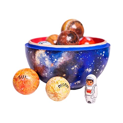 Kit de Modelo de Sistema Solar, Juguete Educativo de Astronomía del Sistema Solar de Madera Kit de Modelo de Planetas del Sistema Solar Espacio, Adorno Decoración Regalo para Niños