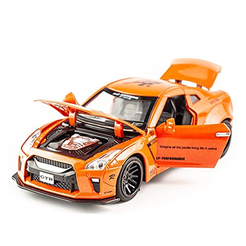 Kits Juguete Modelo Coche Clásico 1:32 para Nissan Ares Dongying GTR Aleación Modelo De Simulación Coche Deportivo Niño Niños Juguete Decoración De Coche Expresión De Amor