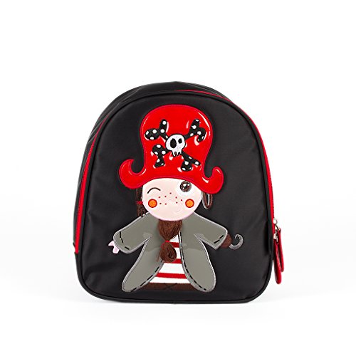 Kiwisac The Pirates Boy Niño Mochila Infantil, 25 cm, Negro