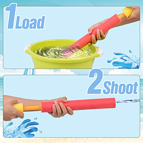 Kiztoys Pistola de Agua para niños, Juego de 6 Pistolas de Agua para Piscina con Alcance de 35 pies,