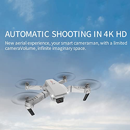 KJWXSGMM Drone GPS Plegable con cámara 4K para Adultos, Cable de Cinta Plegable de Rodadura de 360 ​​Grados, una tecla returnquadcador con Motor sin escobillas, Bolsa de Transporte,Negro,4K Double