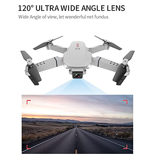 KJWXSGMM Drone GPS Plegable con cámara 4K para Adultos, Cable de Cinta Plegable de Rodadura de 360 ​​Grados, una tecla returnquadcador con Motor sin escobillas, Bolsa de Transporte,Negro,4K Double