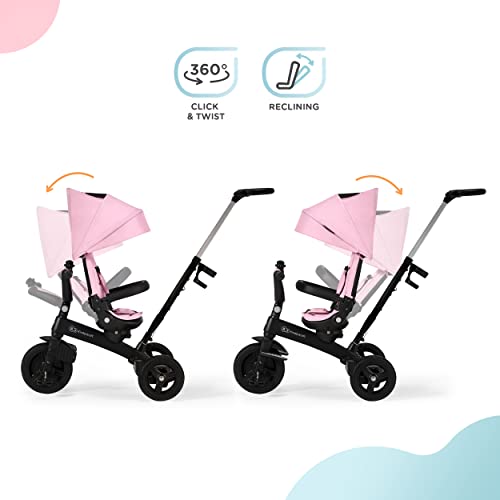 kk KinderKraft Triciclo Evolutivo Twipper, Asiento Giratorio 360 Grados, 9 Meses A 5 Años, Krtwip00pnk0000, Color Rosado