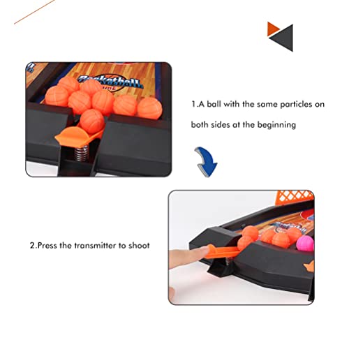 KKPLZZ Máquina de Tiro de Baloncesto, Mini máquina de Baloncesto Doble Juego de Tiro de Baloncesto de Escritorio Juego de Baloncesto Interior con Marcador electrónico para niños y Adultos