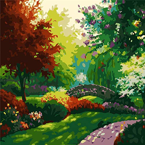 KLBPL Pintar por Numeros Adultos Sendero del Parque,con Pinceles Y Pinturas,para Adultos Niños Seniors Junior Decoraciones para El Hogar 40,6X50,8 Cm（Sin Marco）