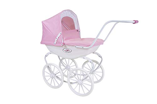 KNORRTOYS.COM 63602 - Cochecito de muñecas clásico pram-Rose/White/Princess