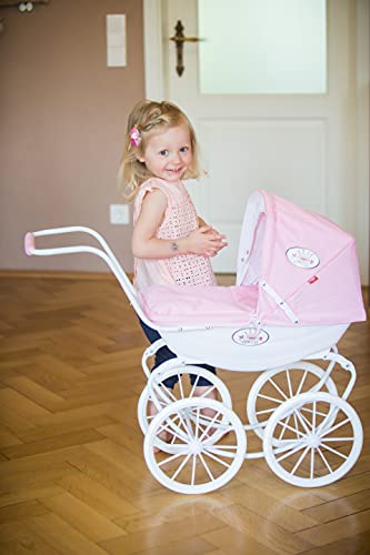 KNORRTOYS.COM 63602 - Cochecito de muñecas clásico pram-Rose/White/Princess