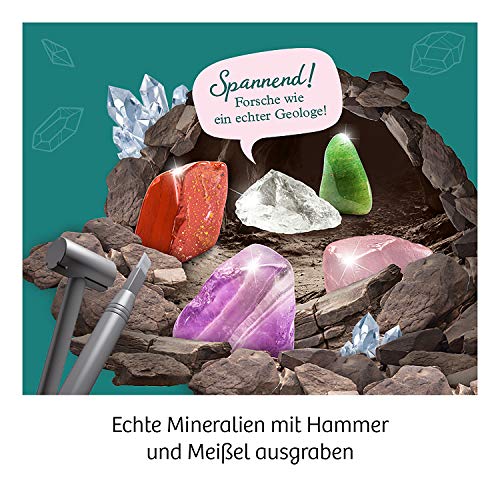 KOSMOS Grabe echte Mineralien selbst aus mit Hammer und Meißel Set de experimentación para niños a Partir de 7 años (657901)