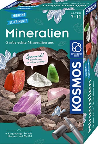 KOSMOS Grabe echte Mineralien selbst aus mit Hammer und Meißel Set de experimentación para niños a Partir de 7 años (657901)