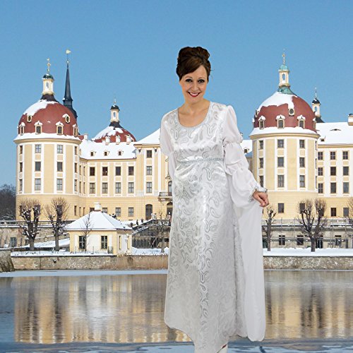 Krause & Sohn Disfraz de Mujer Cenicienta Vestido de Novia Cuento de Hadas Blanco Carnaval Castillo de Cenicienta Moritzburg (XL)