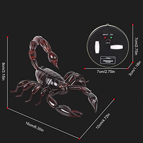 Ksruee Scorpion Robot Toy - Control Remoto Scorpion Infrarrojos Broma de Juguete Tricky Animal Model Scary Bugs Favores de Fiesta para niños y Adultos Entretenimiento