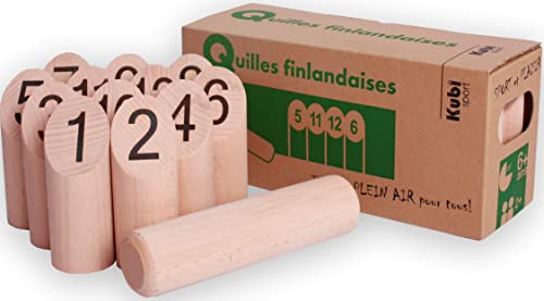 Kubi Sport Quilles Finlandesas - Juego de bolos de madera