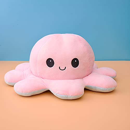 KUNSTIFY Oktupus - Peluche de pulpo XXL, tamaño XXL, ideal como regalo para mujeres, mejor amiga o niños, 30 cm, color rosa y azul claro