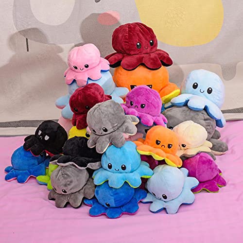 KUNSTIFY Oktupus - Peluche de pulpo XXL, tamaño XXL, ideal como regalo para mujeres, mejor amiga o niños, 30 cm, color rosa y azul claro