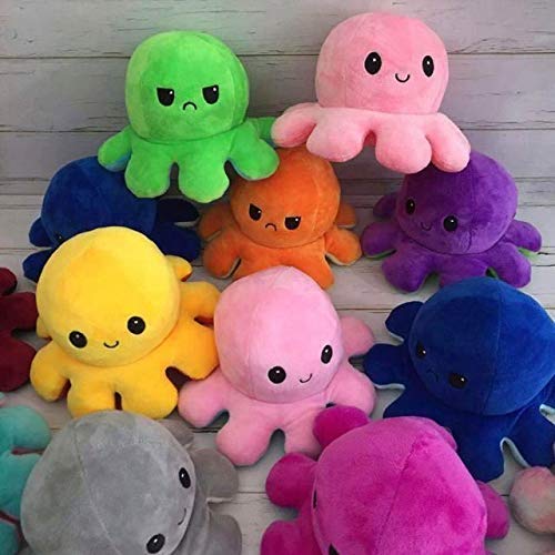 KUNSTIFY Oktupus - Peluche de pulpo XXL, tamaño XXL, ideal como regalo para mujeres, mejor amiga o niños, 30 cm, color rosa y azul claro