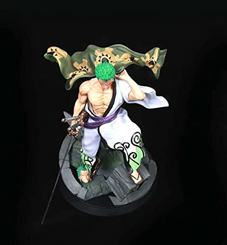 Kurrma One Piece Ace (13.3in / 34cm) Swordsman Kimono Escenas Cabeza Reemplazable Figura De Acción De Flujo De Tres Espadas PVC En Caja Personaje De Dibujos Animados Estático Estatua/Modelo Coleccio