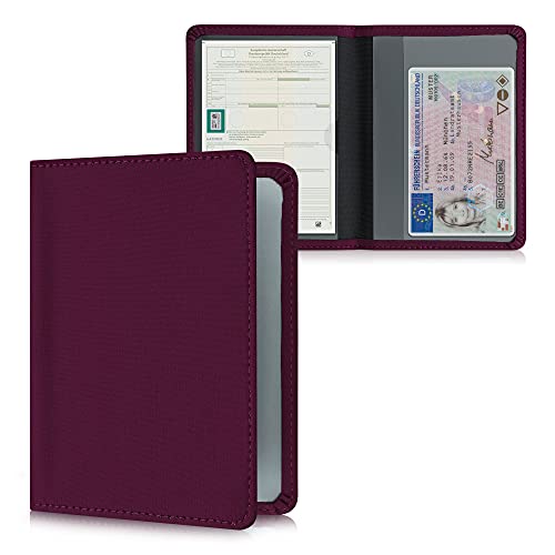 kwmobile Funda para carné de conducir - Estuche de neopreno para permiso de circulación con espacio para tarjetas - ocre oscuro