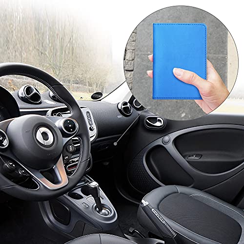 kwmobile Funda para permiso de circulación coche de cuero sintético - Con espacio para tarjetas 9.2 x 13 CM doblado - azul