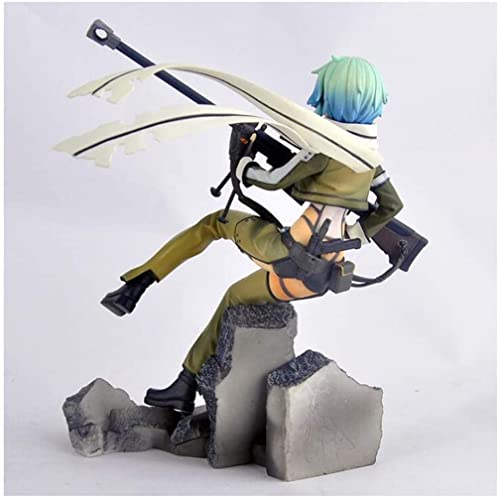 KYUPFLY Juguetes de colección de estatuas de Personajes, Sinon-Phantom-Bullet-Sword Art Online Estatua de Ani-Escultura precisa Muy Detallada-Equipada con Armas-Alto 22,5 cm (no versión Original)